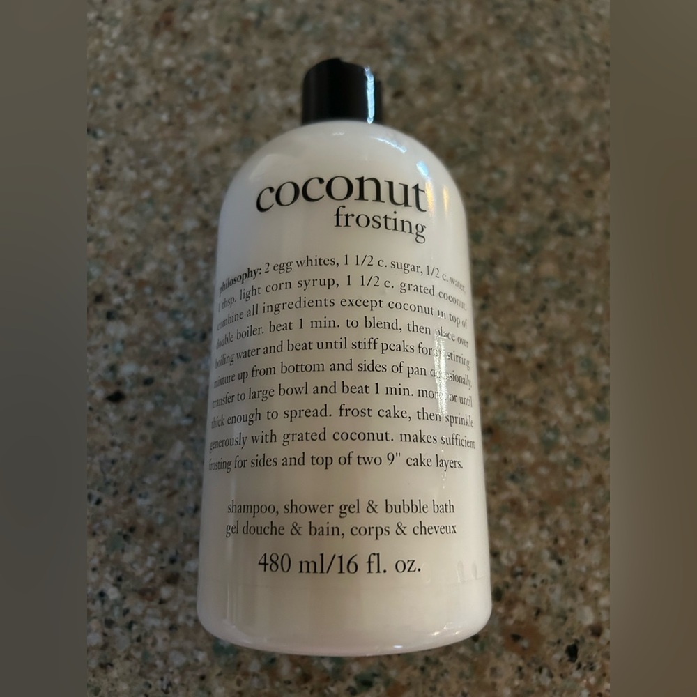 New sealed bottle Philosophy 16 ounces Cocnut Frosting Shower Gel